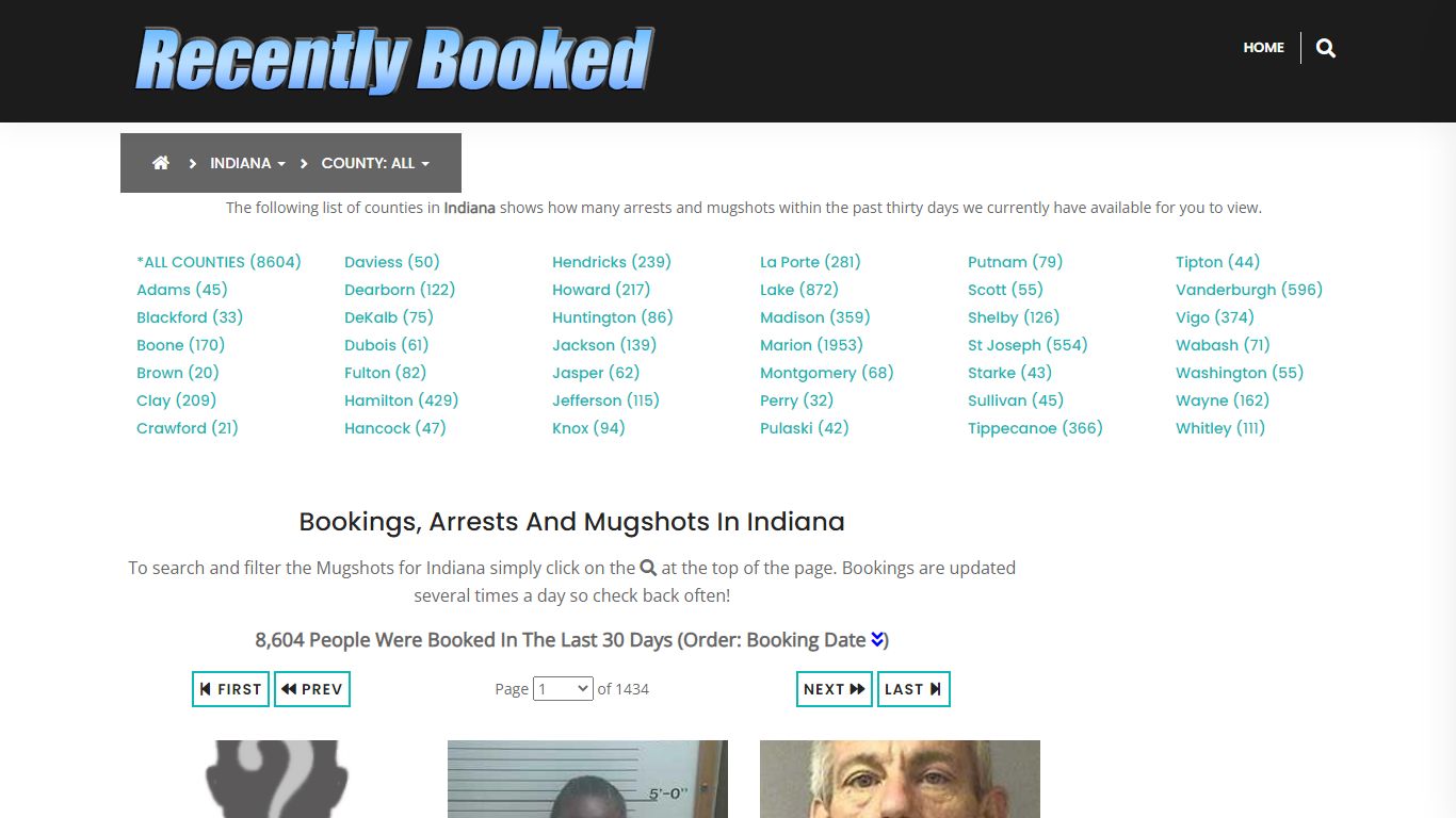 Bookings, Arrests and Mugshots in La Porte County, Indiana